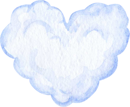 Cloud Heart Watercolor Illustration
